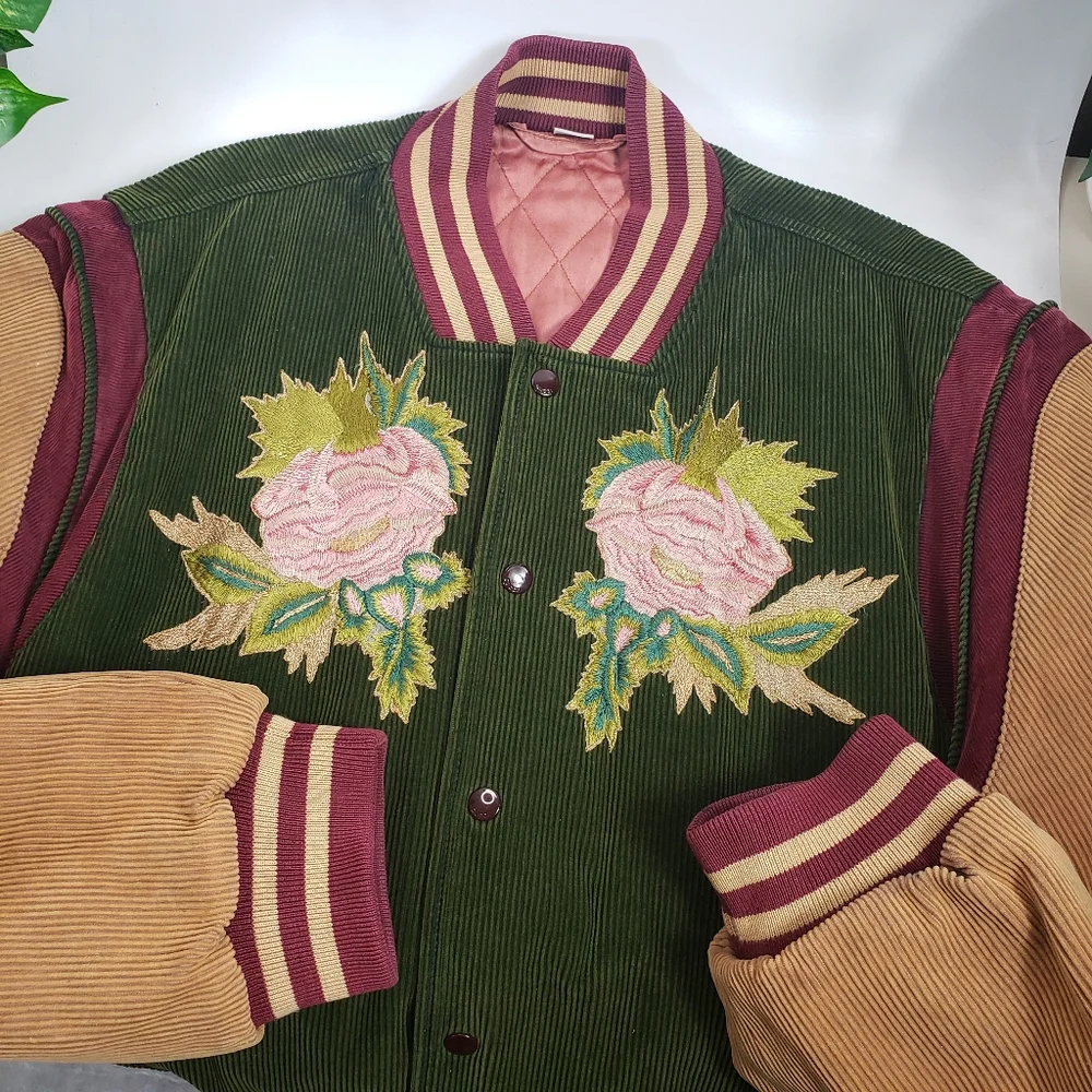 Gucci Bomber Tiger Modern Future Corduroy Mad Cat Green Tan Varsity Y2K Vintage